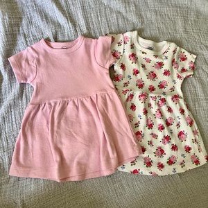 SOLD Bundle of two baby girl dresses 0-3 months EUC pink floral